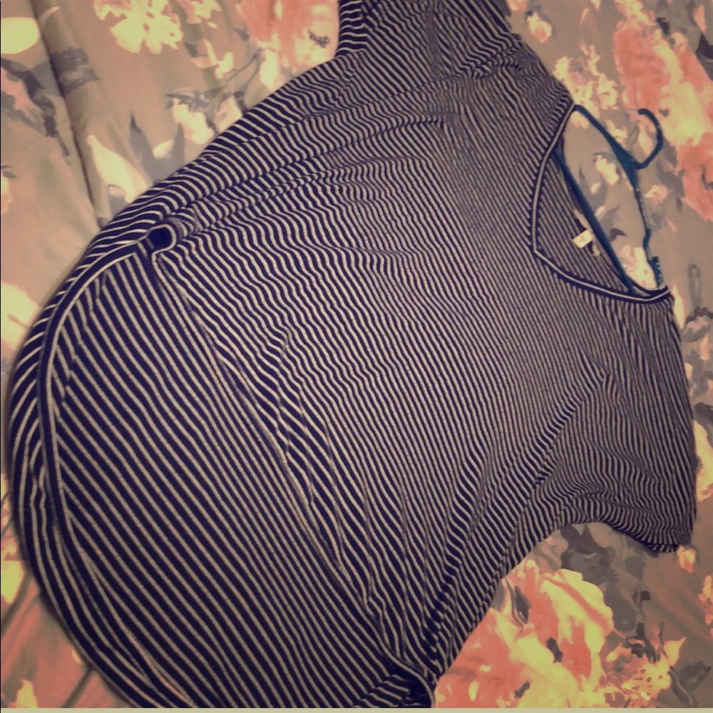 Express Black and White Stripped Shirt